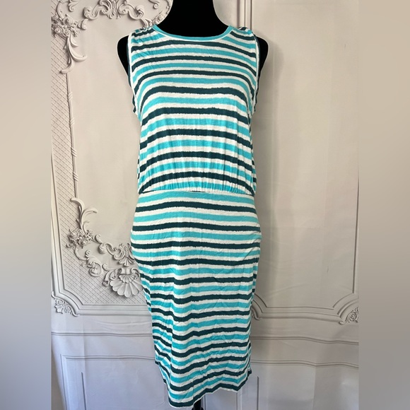 Michael Kors Nassau Teal Ikat Sleeveless Dress - Picture 3 of 8